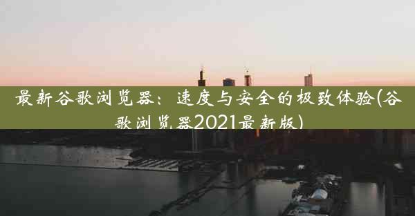 最新谷歌浏览器：速度与安全的极致体验(谷歌浏览器2021最新版)