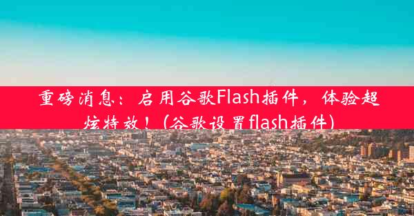 重磅消息：启用谷歌Flash插件，体验超炫特效！(谷歌设置flash插件)